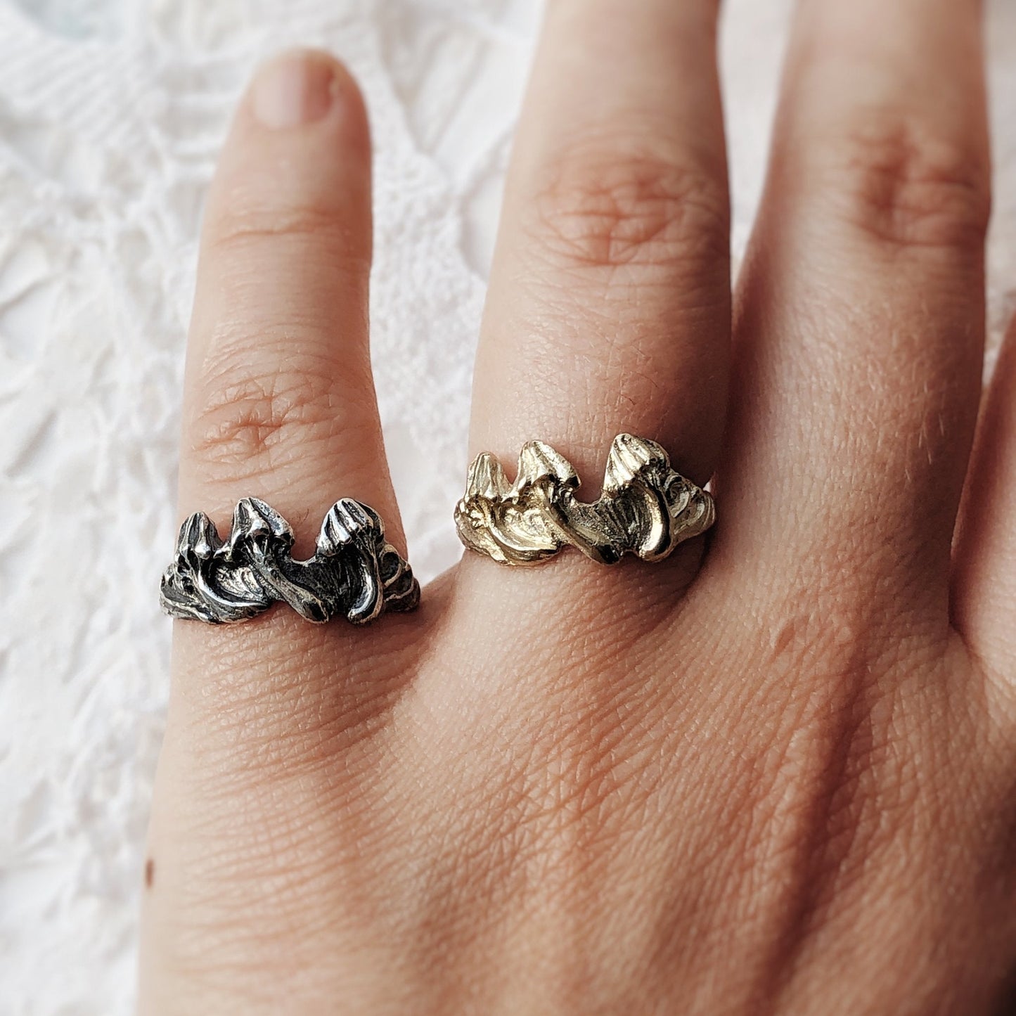 Mushroom Ring, Nature Inspired, Artisan Made, Witchy Boho Autumn, Cottage Core, Botanical
