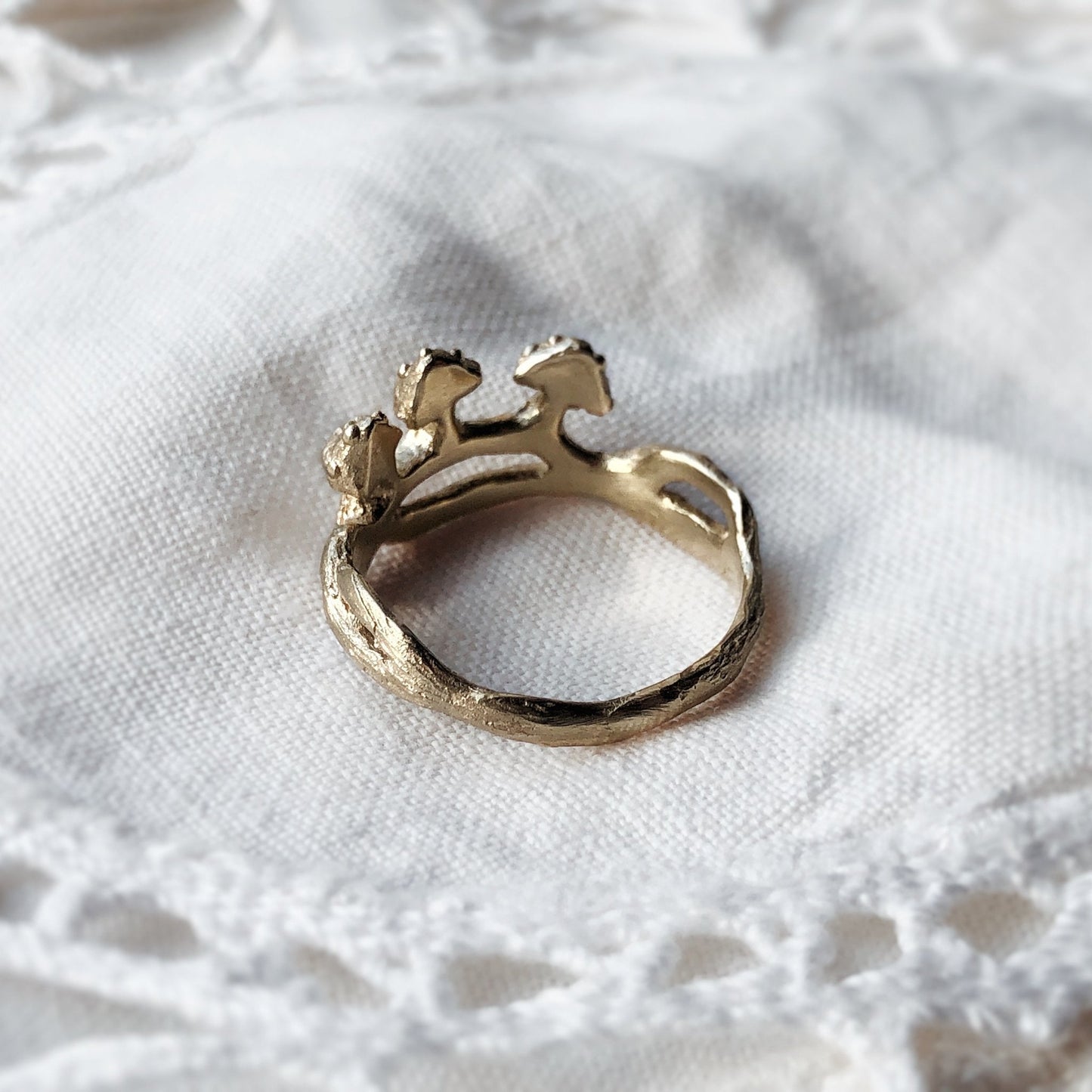 Mushroom Ring, Nature Inspired, Artisan Made, Witchy Boho Autumn, Cottage Core, Botanical