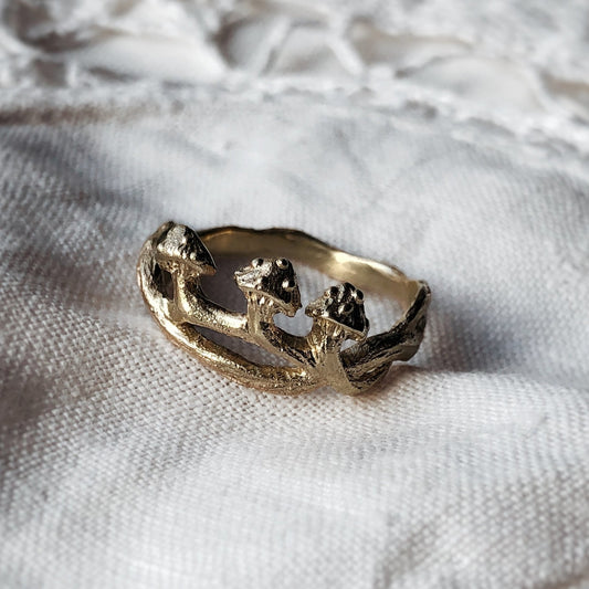Mushroom Ring, Nature Inspired, Artisan Made, Witchy Boho Autumn, Cottage Core, Botanical