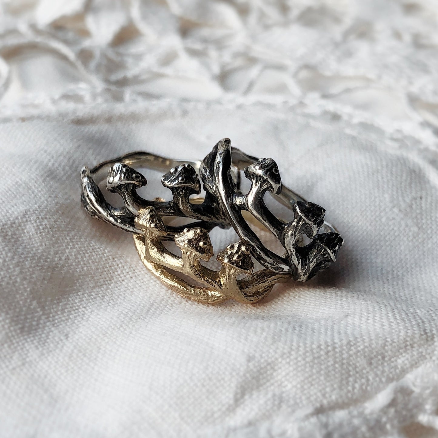 Mushroom Ring, Nature Inspired, Artisan Made, Witchy Boho Autumn, Cottage Core, Botanical