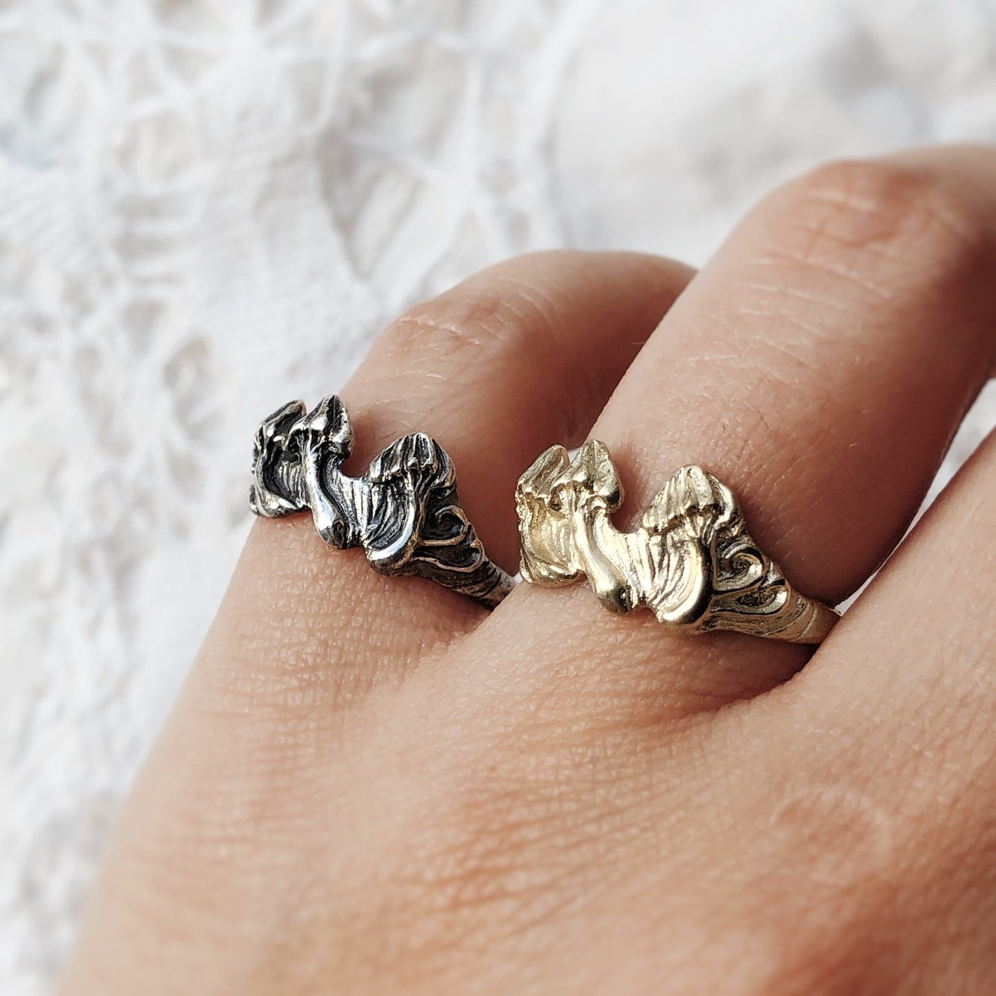 Mushroom Ring, Nature Inspired, Artisan Made, Witchy Boho Autumn, Cottage Core, Botanical
