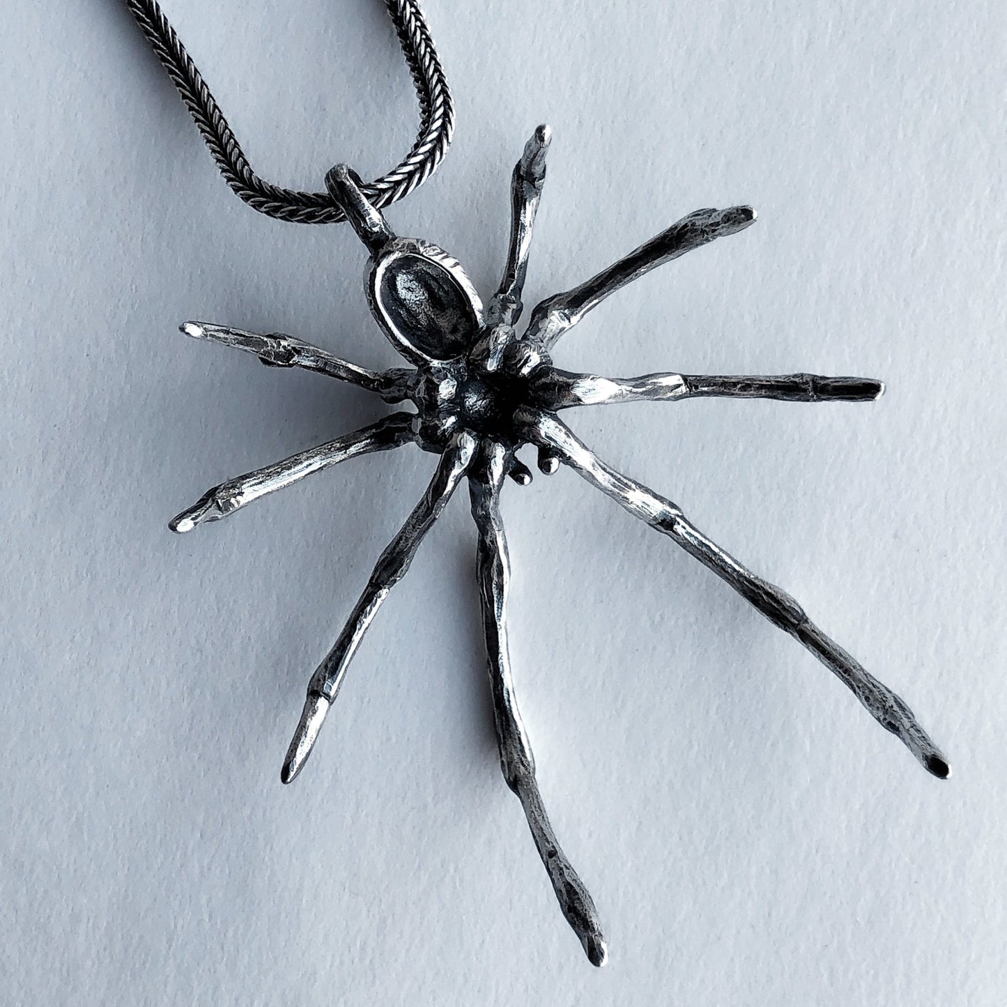 Spider Necklace Sterling Silver Handmade Jewelry Gothic Witchy Cottage Core