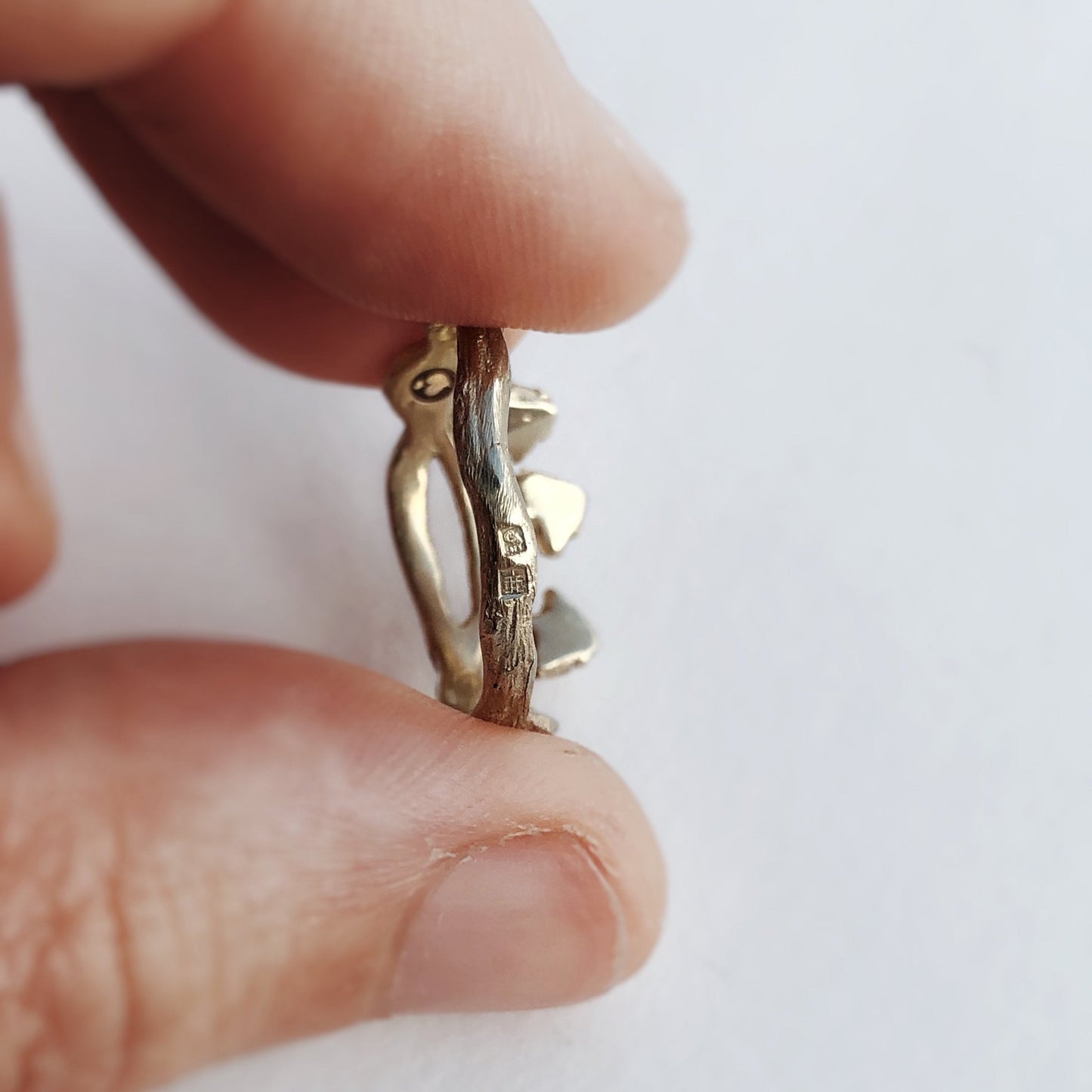 Mushrooms and Branches Ring - 9K Gold - Made to Order
