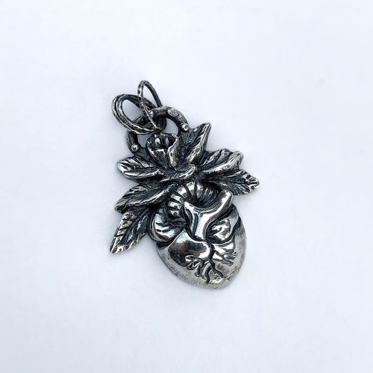 Heart and Flowers Pendant - LAST ONE